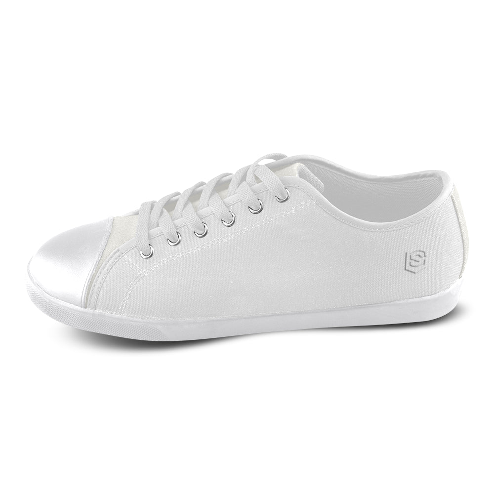 white Logo Men's Canvas Shoes (Model 016)
