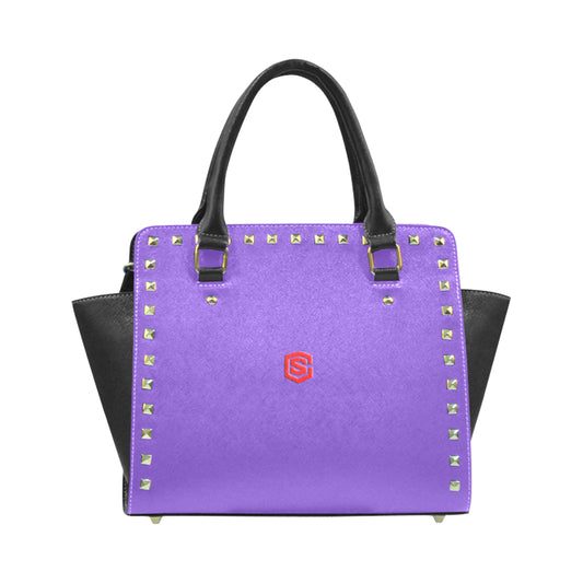 PURPLE RIVET SHOULDER HANDBAG red logo Rivet Shoulder Handbag (Model 1645)
