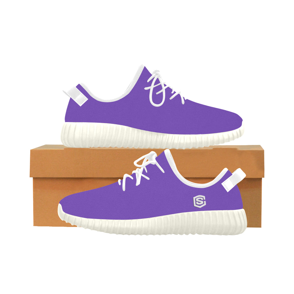 white logo Grus Women's Breathable Woven Running Shoes (Model 022)