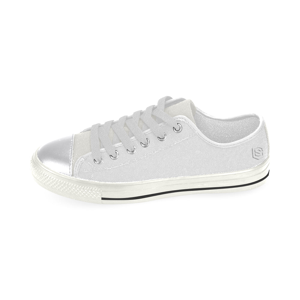 white logo Women's Classic Canvas Shoes (Model 018)