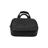 BLACK LEATHER TOP HANDLE HANDBAG  black logo Leather Top Handle Handbag (Model 1662)