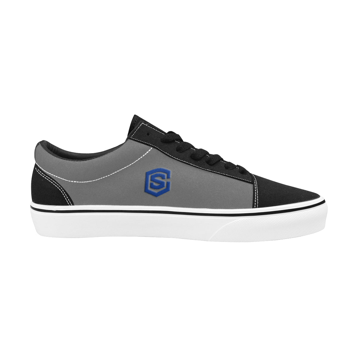 blue logo Men's Low Top Skateboarding Shoes (Model E001-2)