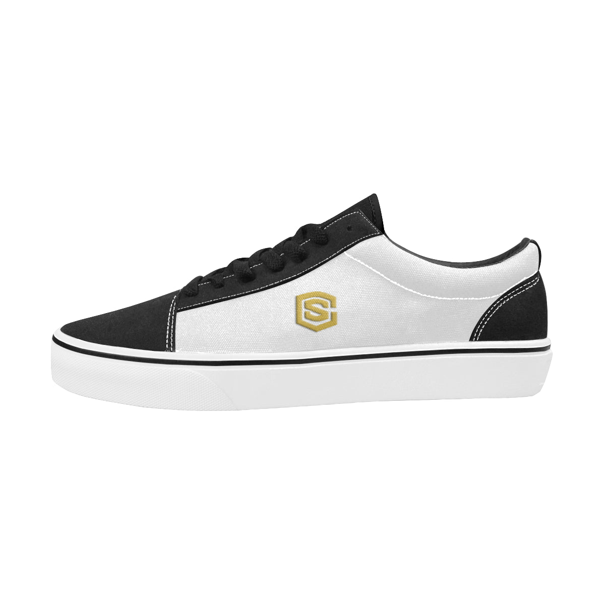 gold logo Men's Low Top Skateboarding Shoes (Model E001-2)