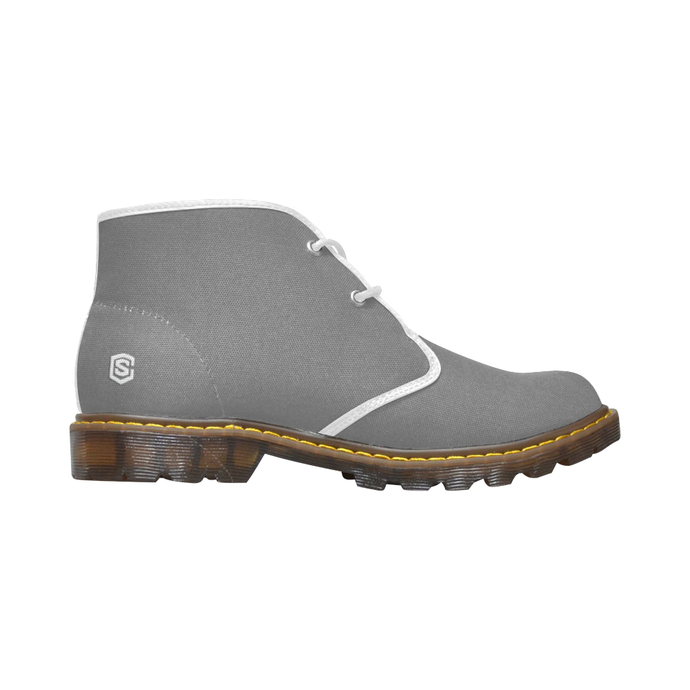 white Men's Canvas Chukka Boots (Model 2402-1)