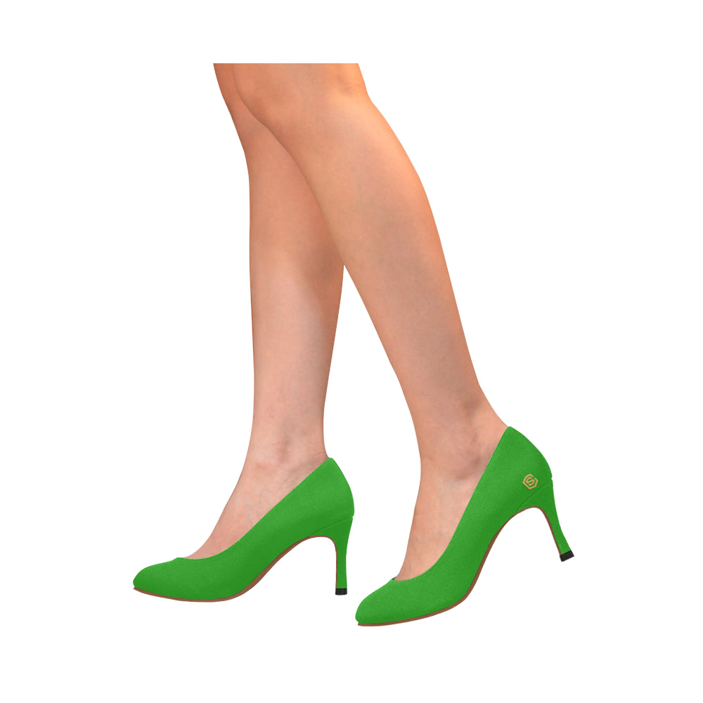 gold logo Women's High Heels (Model 048)