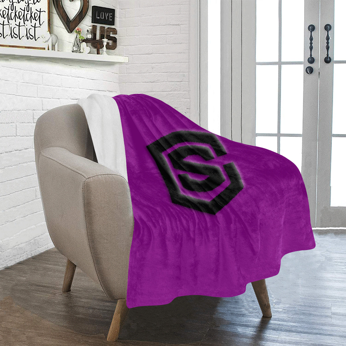 Purple Ultra-Soft Micro Fleece Blanket with Black Logo Ultra-Soft Micro Fleece Blanket 30"x40"