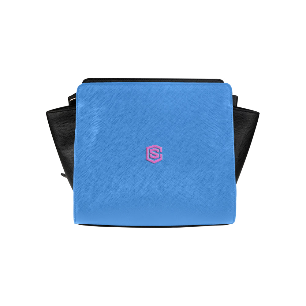 BLUE SATCHEL BAG pink logo Satchel Bag (Model 1635)