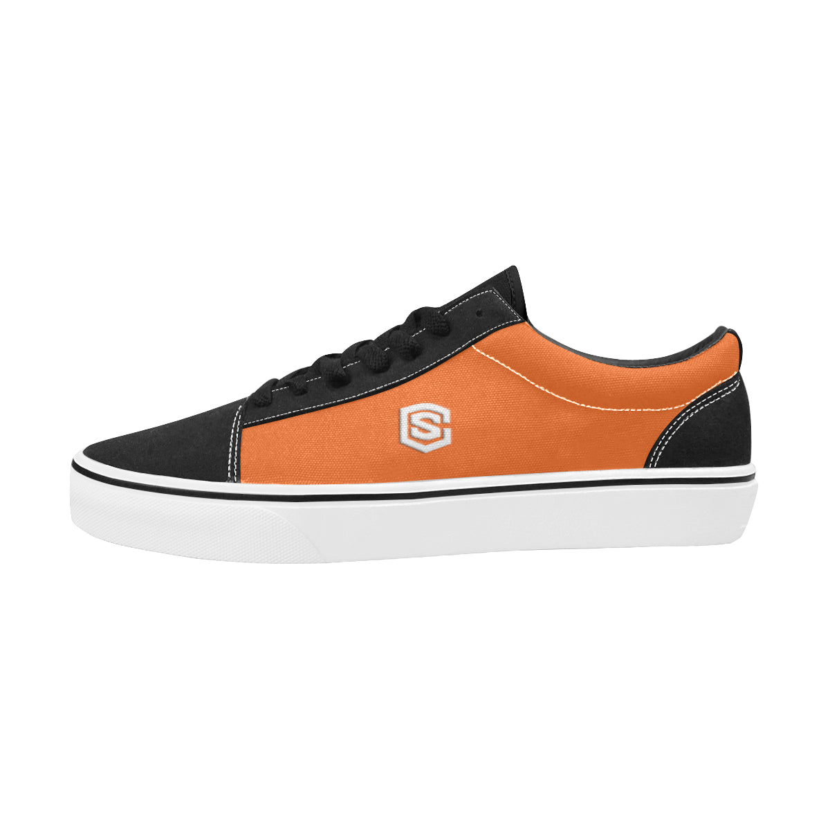 white logo Men's Low Top Skateboarding Shoes (Model E001-2)