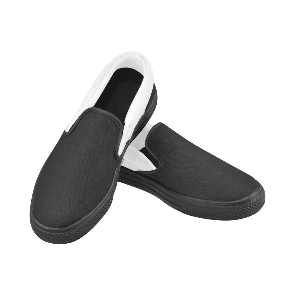 silver logo Women's Slip-on Canvas Shoes (Model 019)