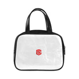 WHITE LEATHER TOP HANDLE HANDBAG red logo Leather Top Handle Handbag (Model 1662)