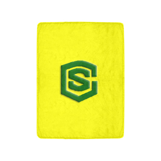 Yellow Ultra-Soft Micro Fleece Blanket with Green Logo Ultra-Soft Micro Fleece Blanket 30"x40"