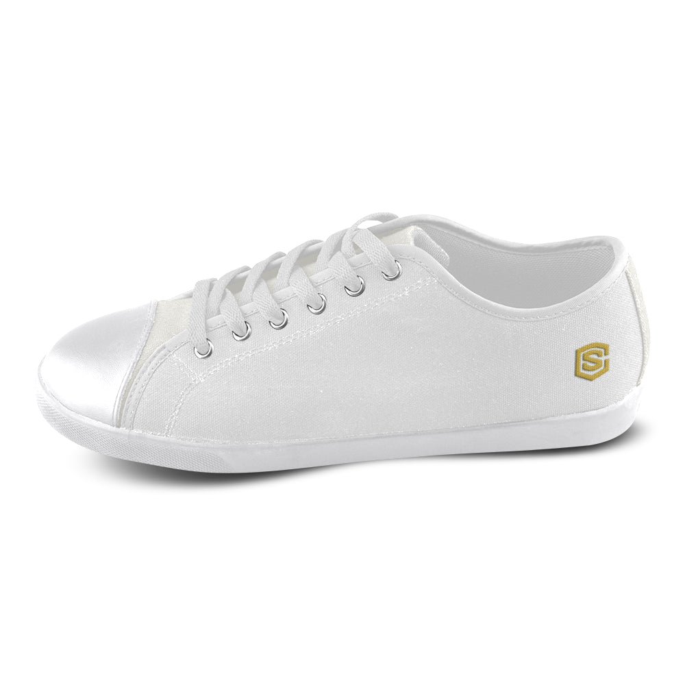 gold logo Women's Canvas Shoes (Model 016)