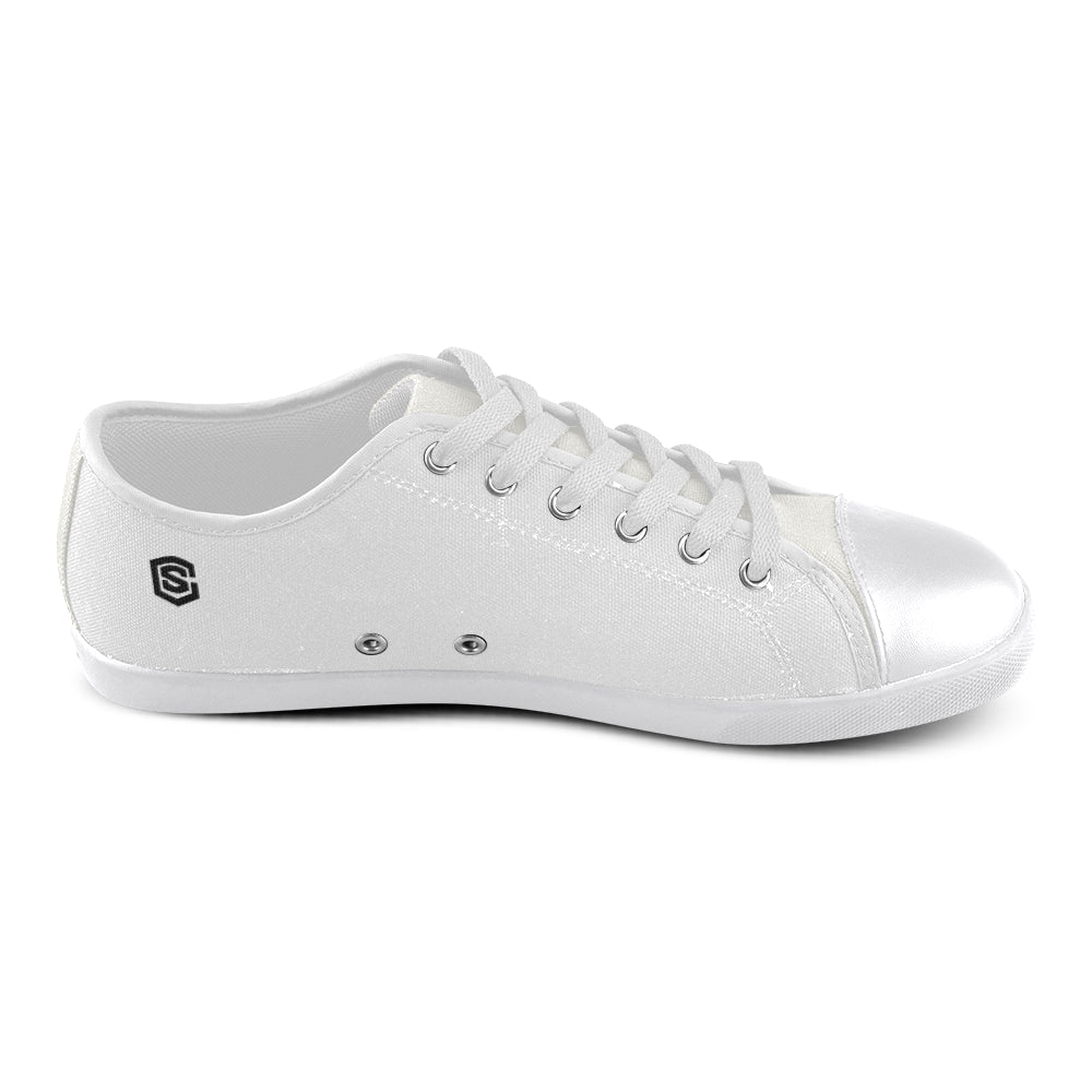 black Logo Men's Canvas Shoes (Model 016)