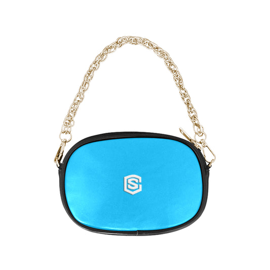 BLUE CHAIN PURSE white logo Chain Purse (Model 1626)