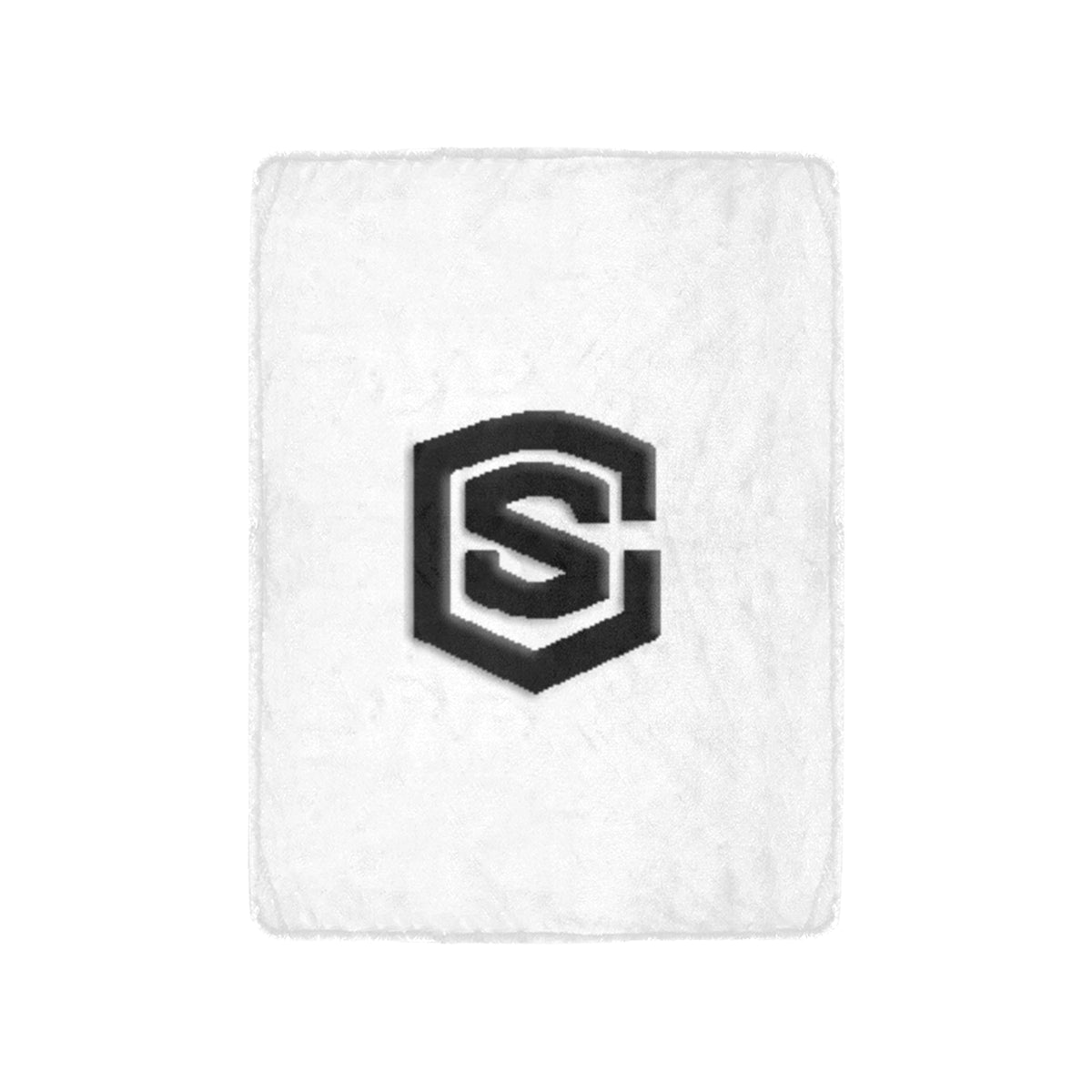 White Ultra-Soft Micro Fleece Blanket with Black Logo Ultra-Soft Micro Fleece Blanket 30"x40"