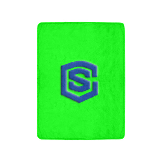 Green Ultra-Soft Micro Fleece Blanket with Blue Logo Ultra-Soft Micro Fleece Blanket 30"x40"