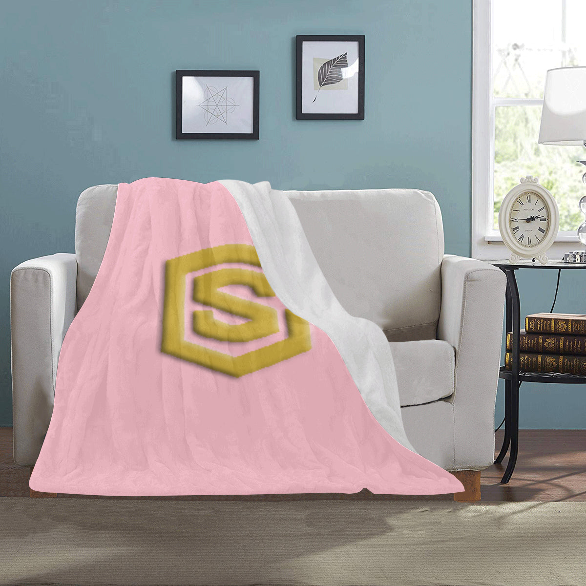 Pink Ultra-Soft Micro Fleece Blanket with Gold Logo Ultra-Soft Micro Fleece Blanket 30"x40"