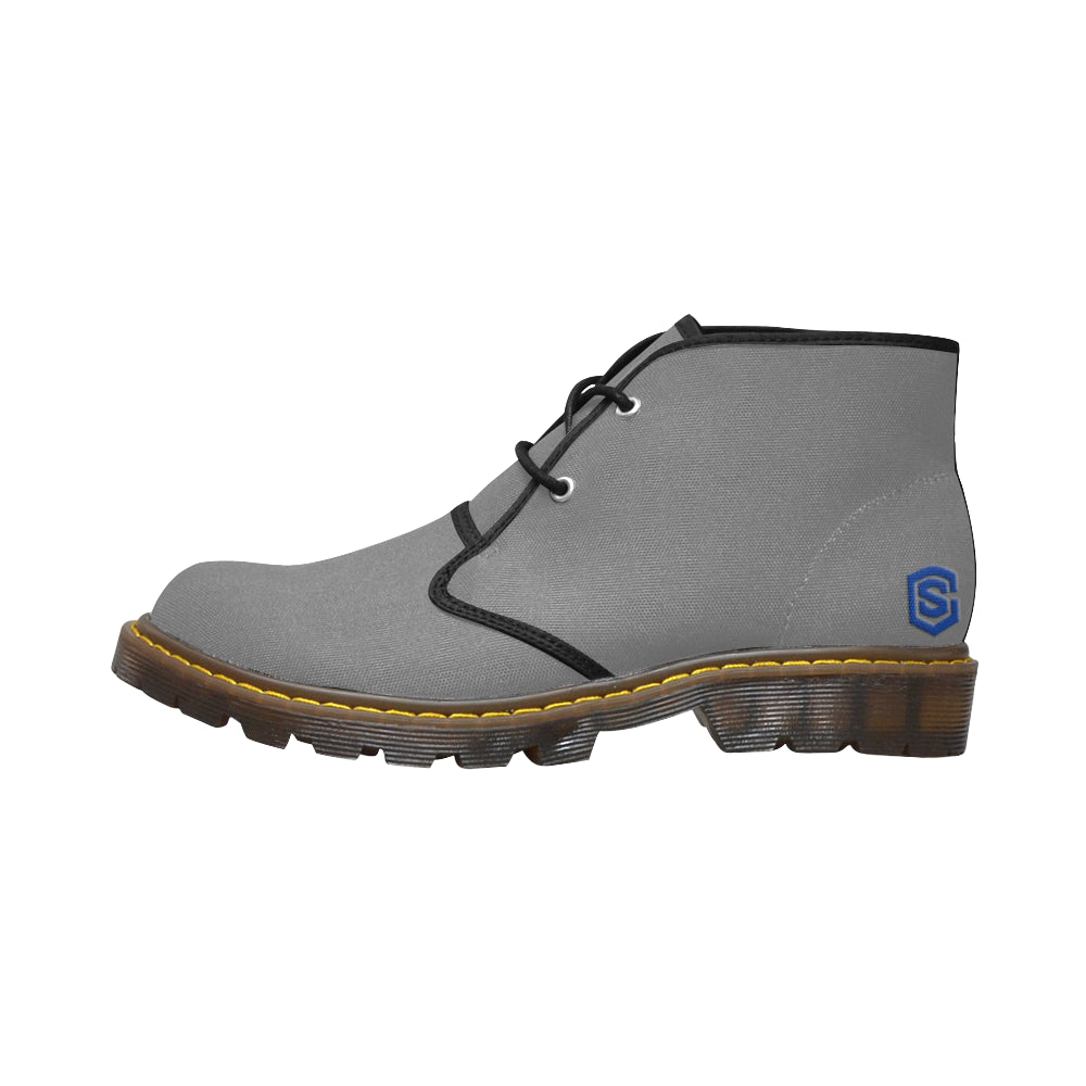 blue logo Women's Canvas Chukka Boots (Model 2402-1)