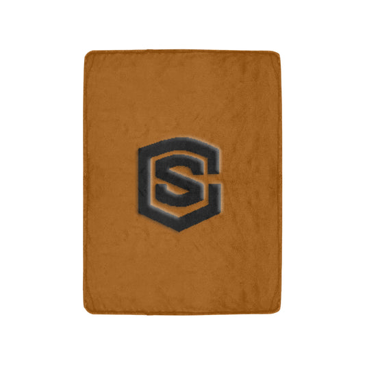 Brown Ultra-Soft Micro Fleece Blanket with Black Logo Ultra-Soft Micro Fleece Blanket 30"x40"
