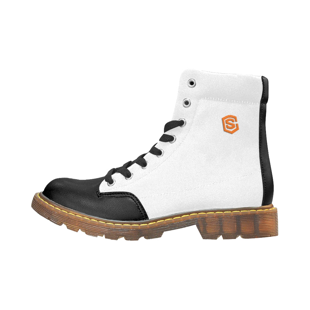 orange logo Apache Round Toe Men's Winter Boots (Model 1402)