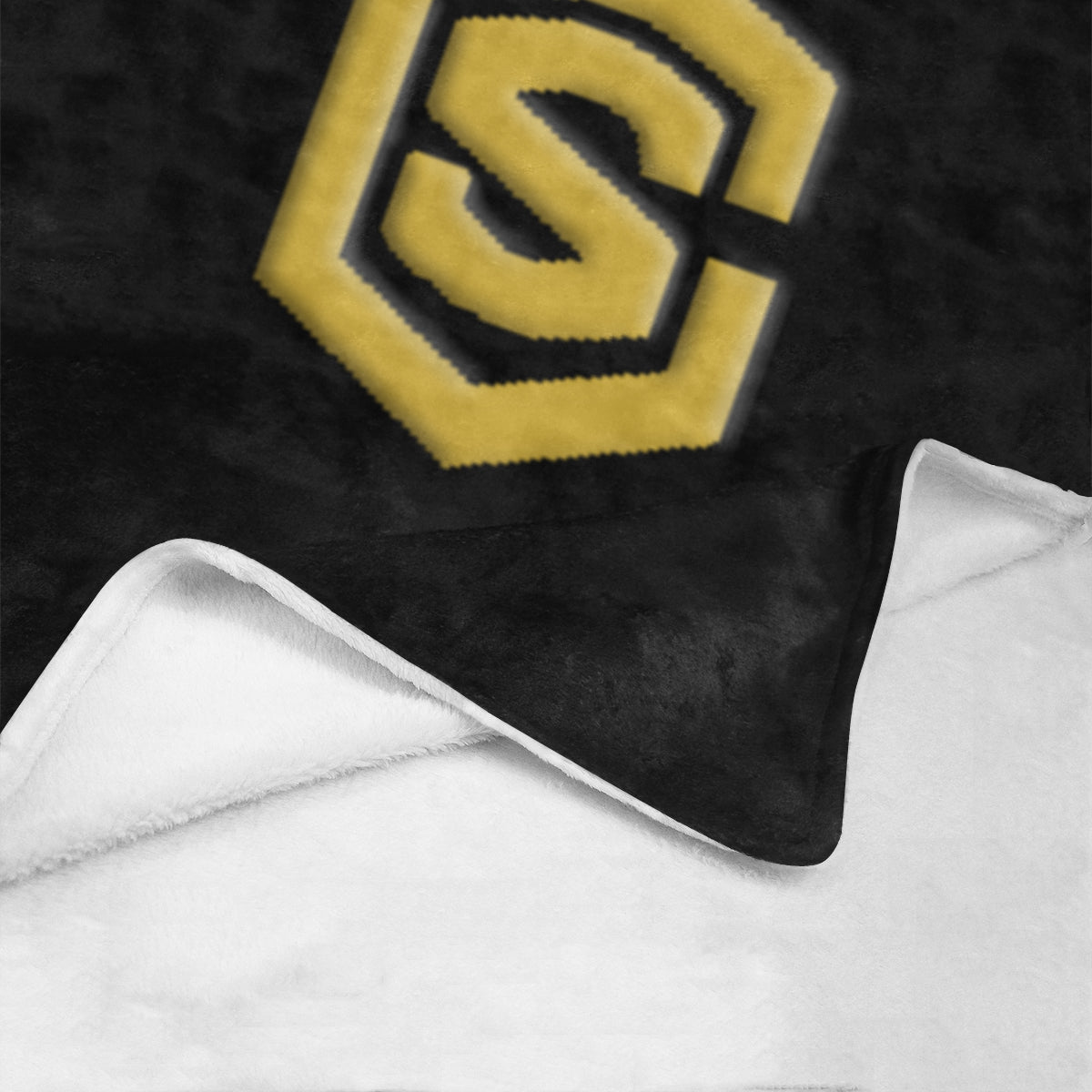 Black Ultra-Soft Micro Fleece Blanket with Gold Logo Ultra-Soft Micro Fleece Blanket 30"x40"