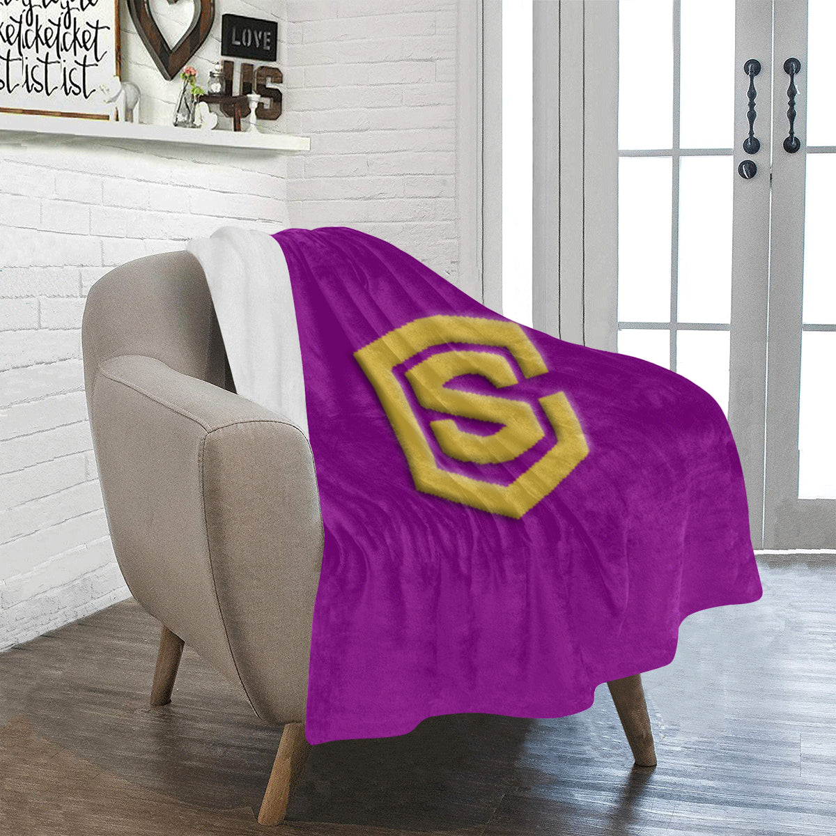 Purple Ultra-Soft Micro Fleece Blanket with Gold Logo Ultra-Soft Micro Fleece Blanket 30"x40"