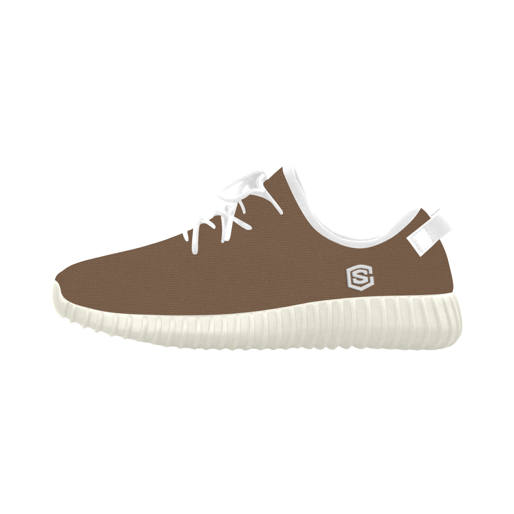 white logo Grus Women's Breathable Woven Running Shoes (Model 022)