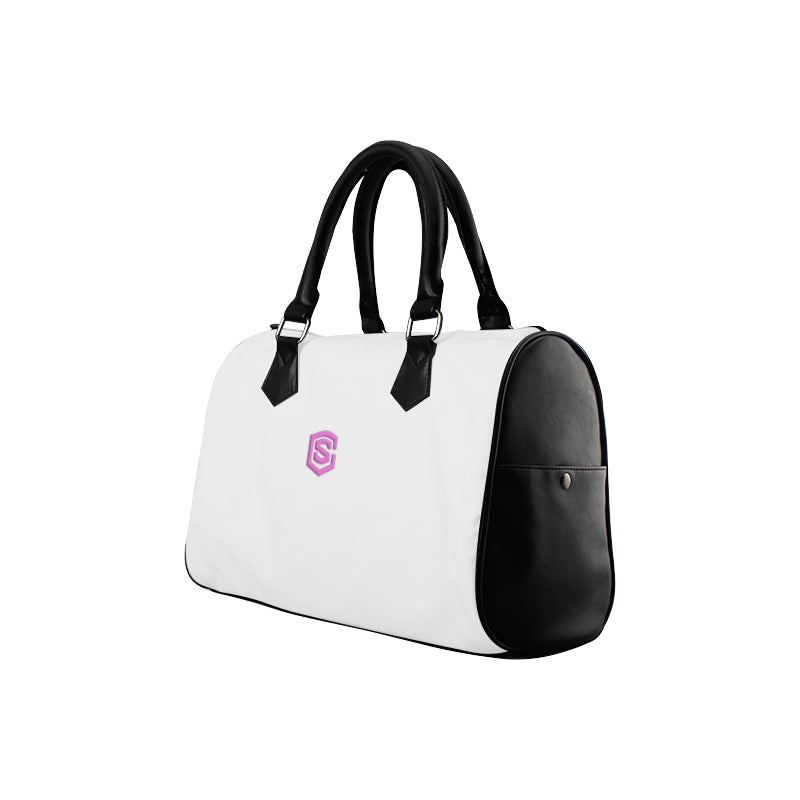 Very light gray HANDBAG pink logo Boston Handbag (Model 1621)