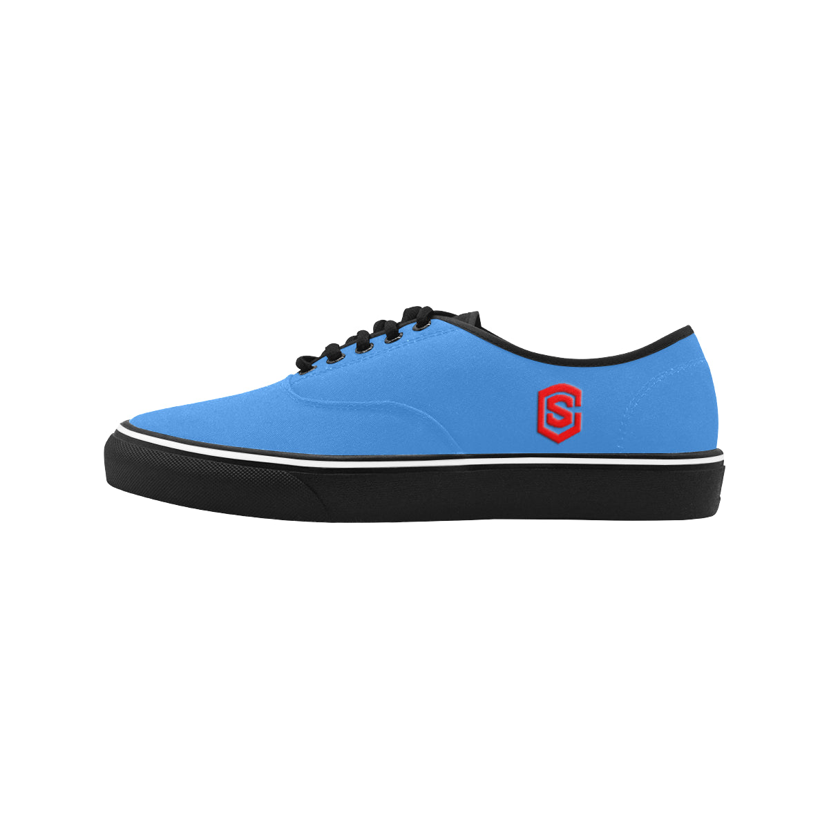 red logo Classic Men's Canvas Low Top Shoes/Large (Model E001-4)