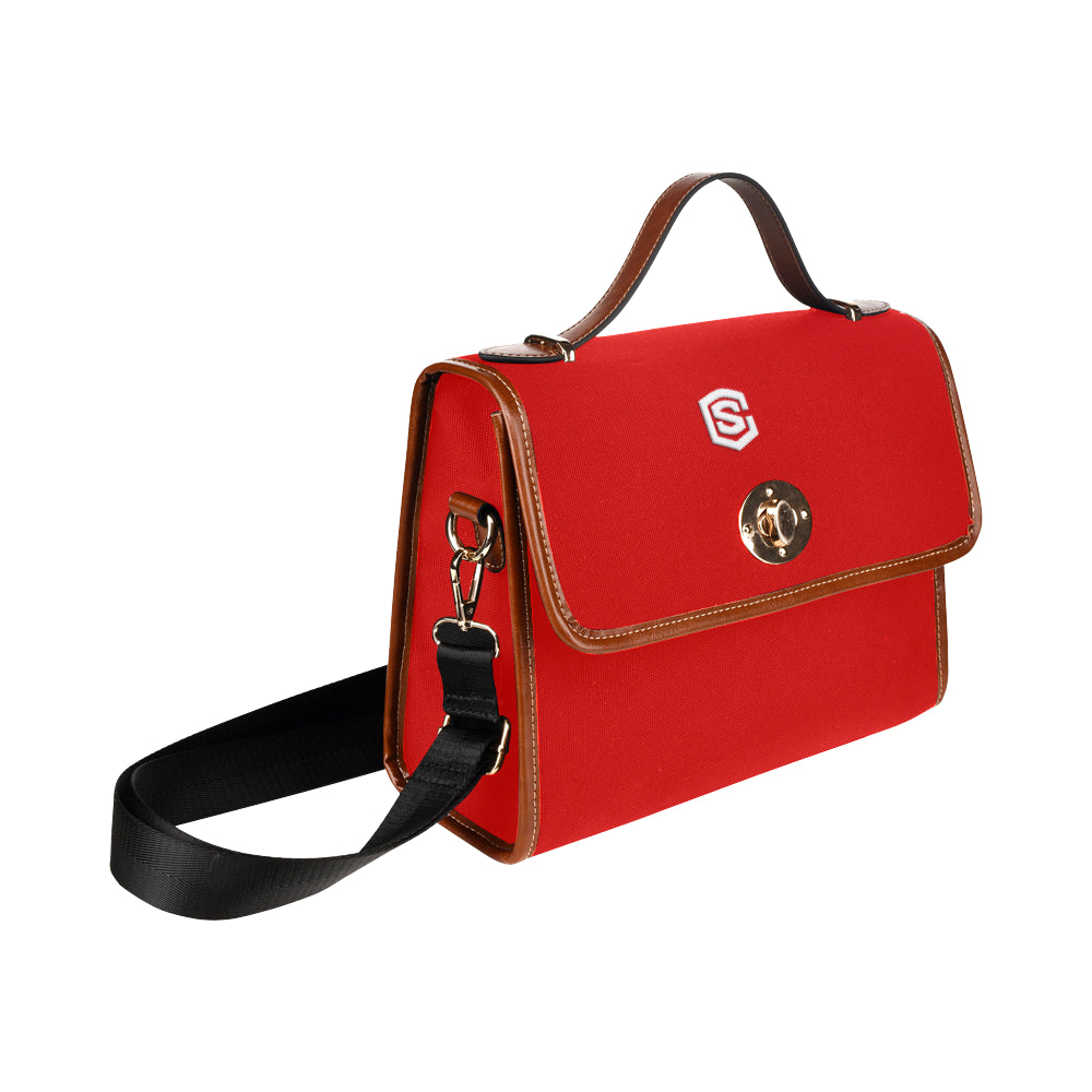 RED WATERFROOF CANVAS BAG white logo Waterproof Canvas Bag/All Over Print (Model 1641)