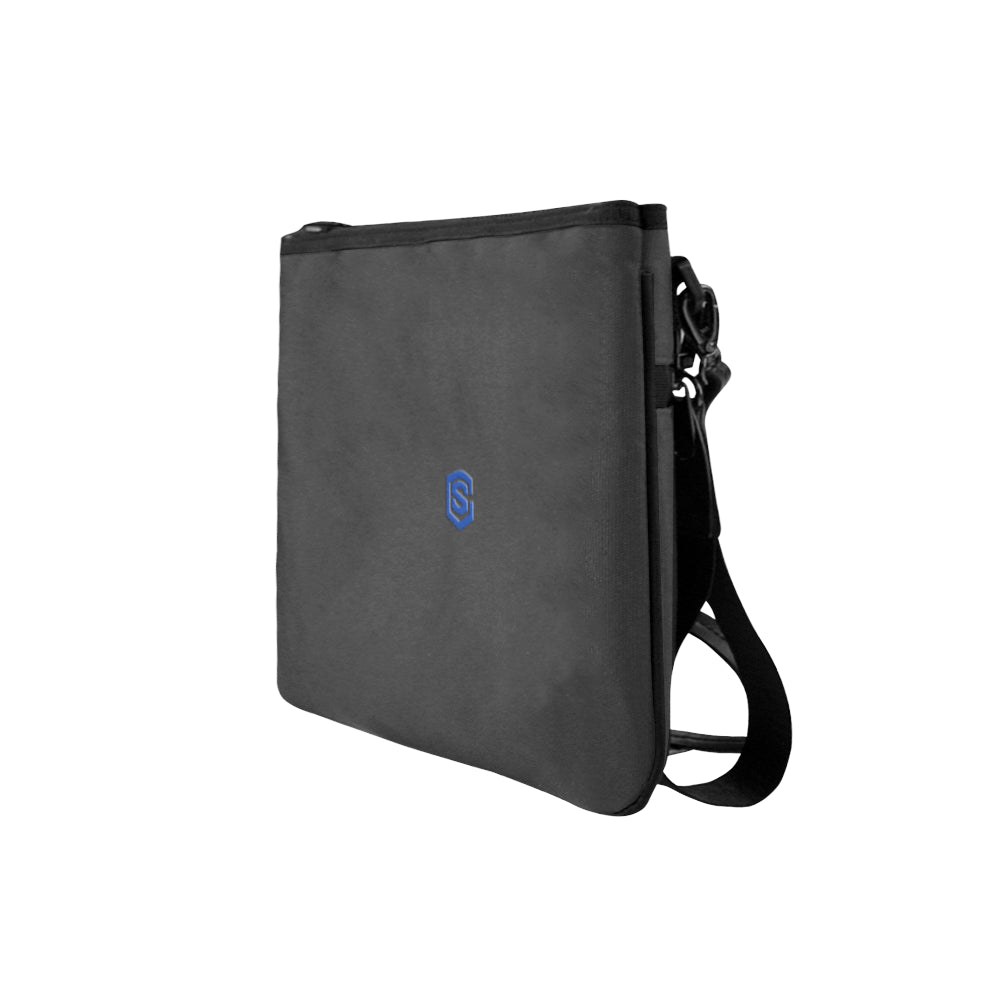 BLACK SLIM CLUTCH BAG blue logo Slim Clutch Bag (Model 1668)