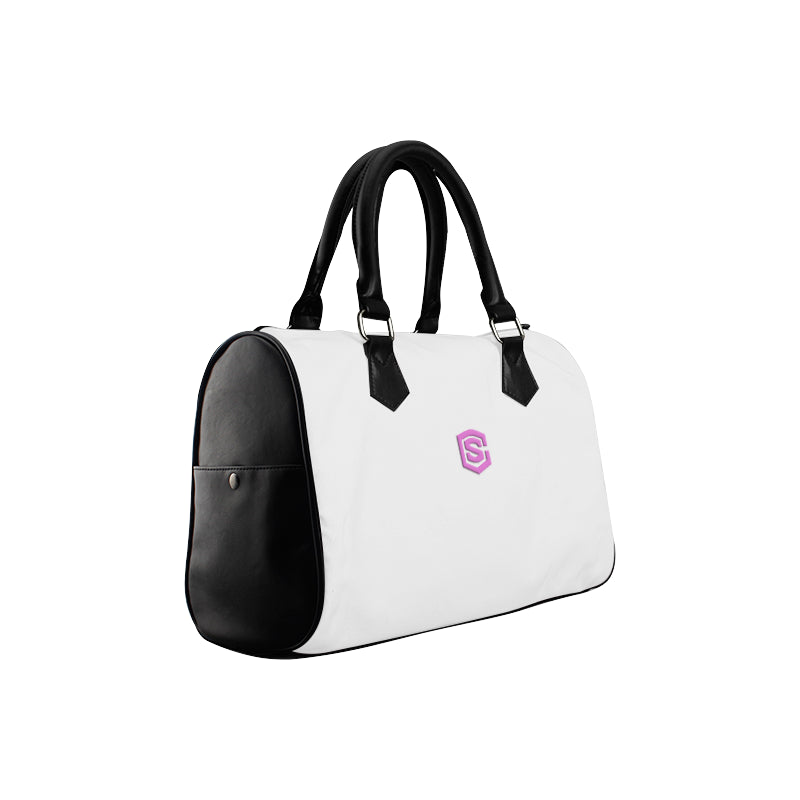 Very light gray HANDBAG pink logo Boston Handbag (Model 1621)