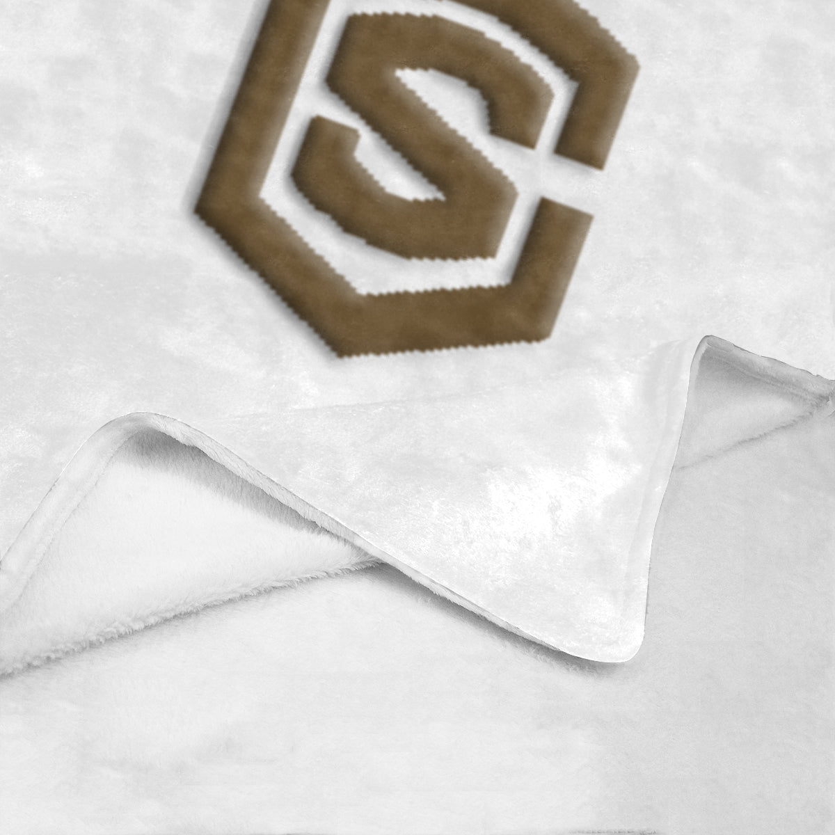 White Ultra-Soft Micro Fleece Blanket with Brown Logo Ultra-Soft Micro Fleece Blanket 30"x40"