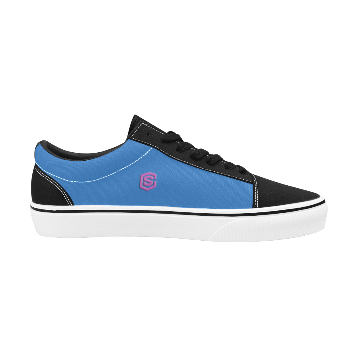 pink logo Women's Low Top Skateboarding Shoes (Model E001-2)