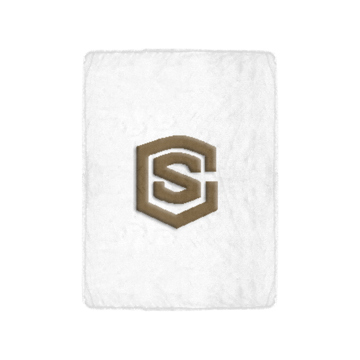 White Ultra-Soft Micro Fleece Blanket with Brown Logo Ultra-Soft Micro Fleece Blanket 30"x40"