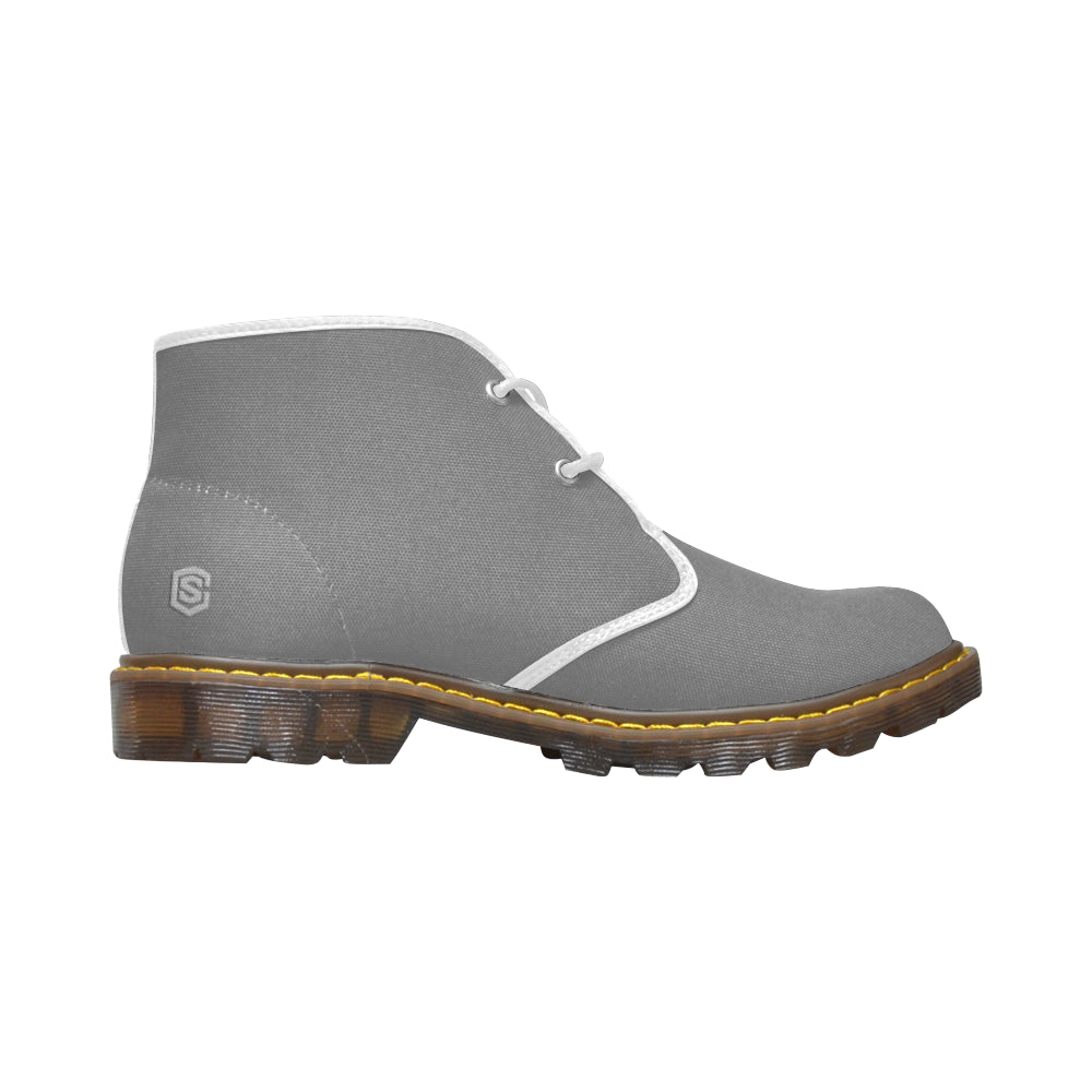 silver Men's Canvas Chukka Boots (Model 2402-1)