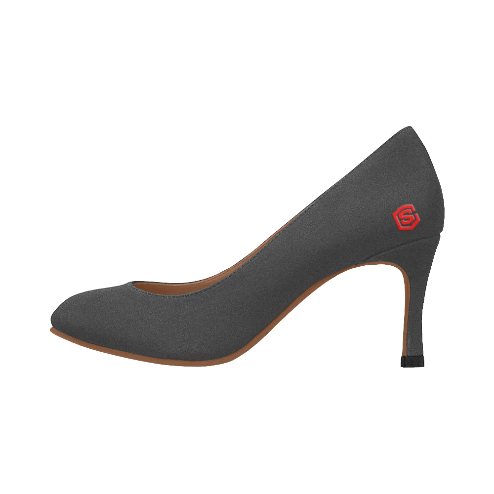 MAROON Women's High Heels red logo Women's High Heels (Model 048)