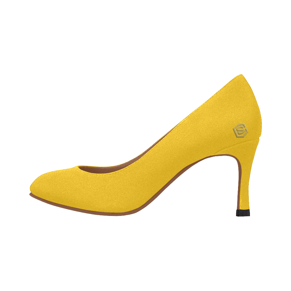 gold logo Women's High Heels (Model 048)