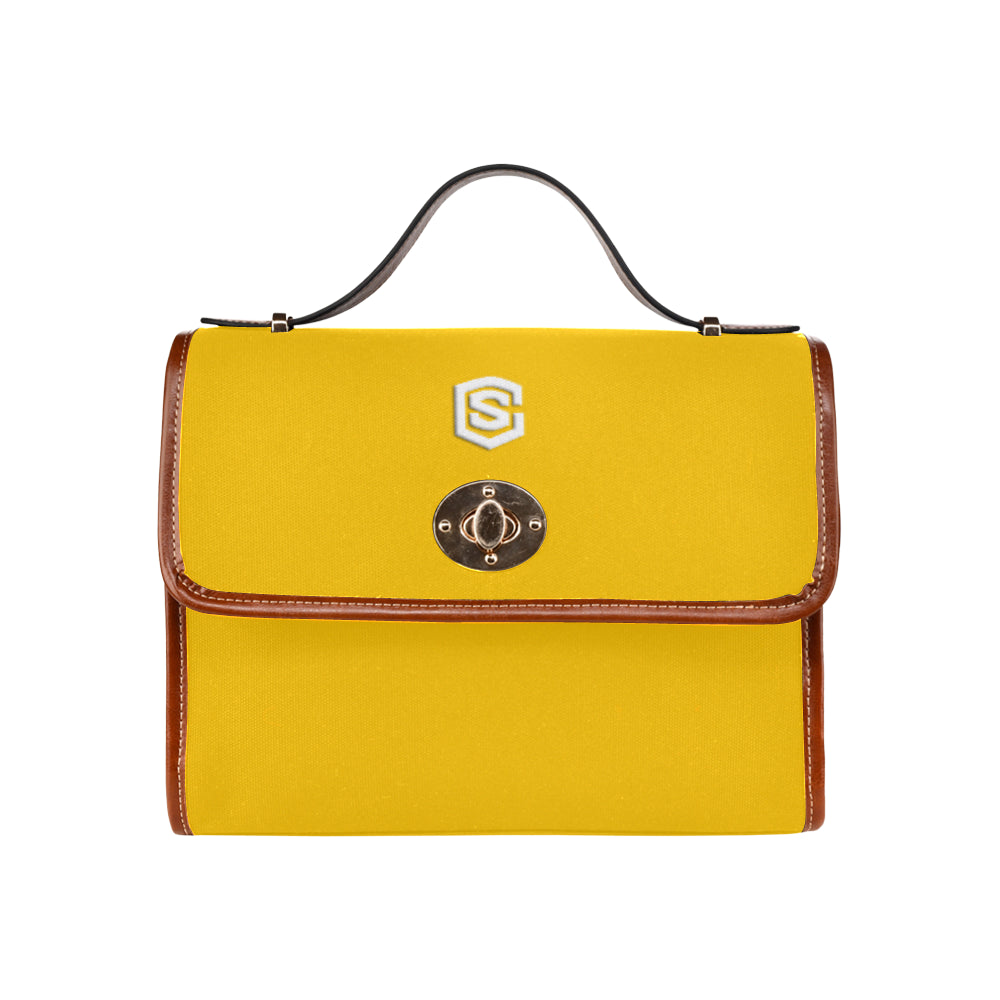 ORANGE WATERFROOF CANVAS BAG white logo Waterproof Canvas Bag/All Over Print (Model 1641)