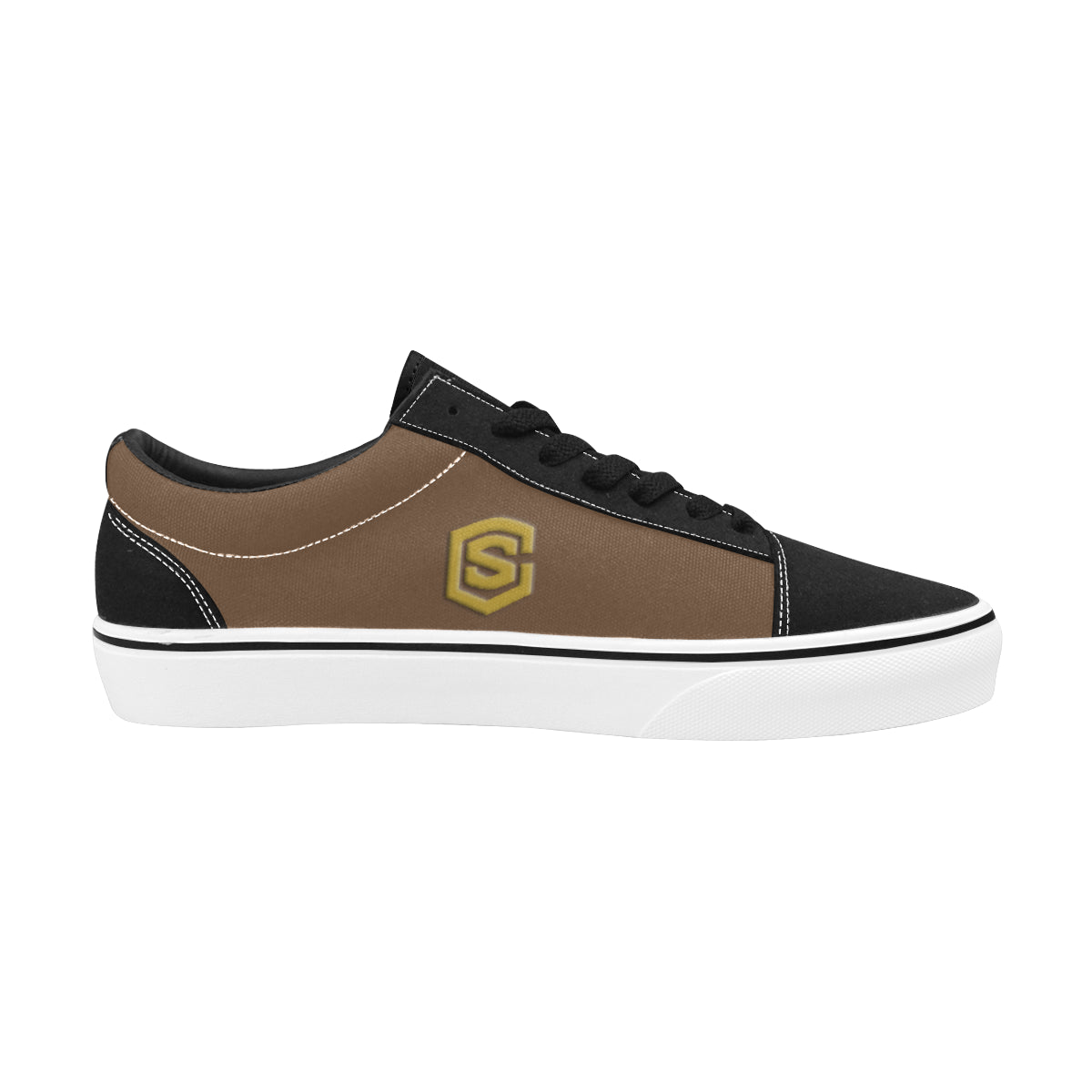 gold logo Men's Low Top Skateboarding Shoes (Model E001-2)
