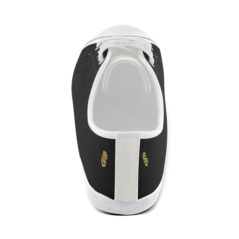 Gold Logo Men's Canvas Shoes (Model 016)