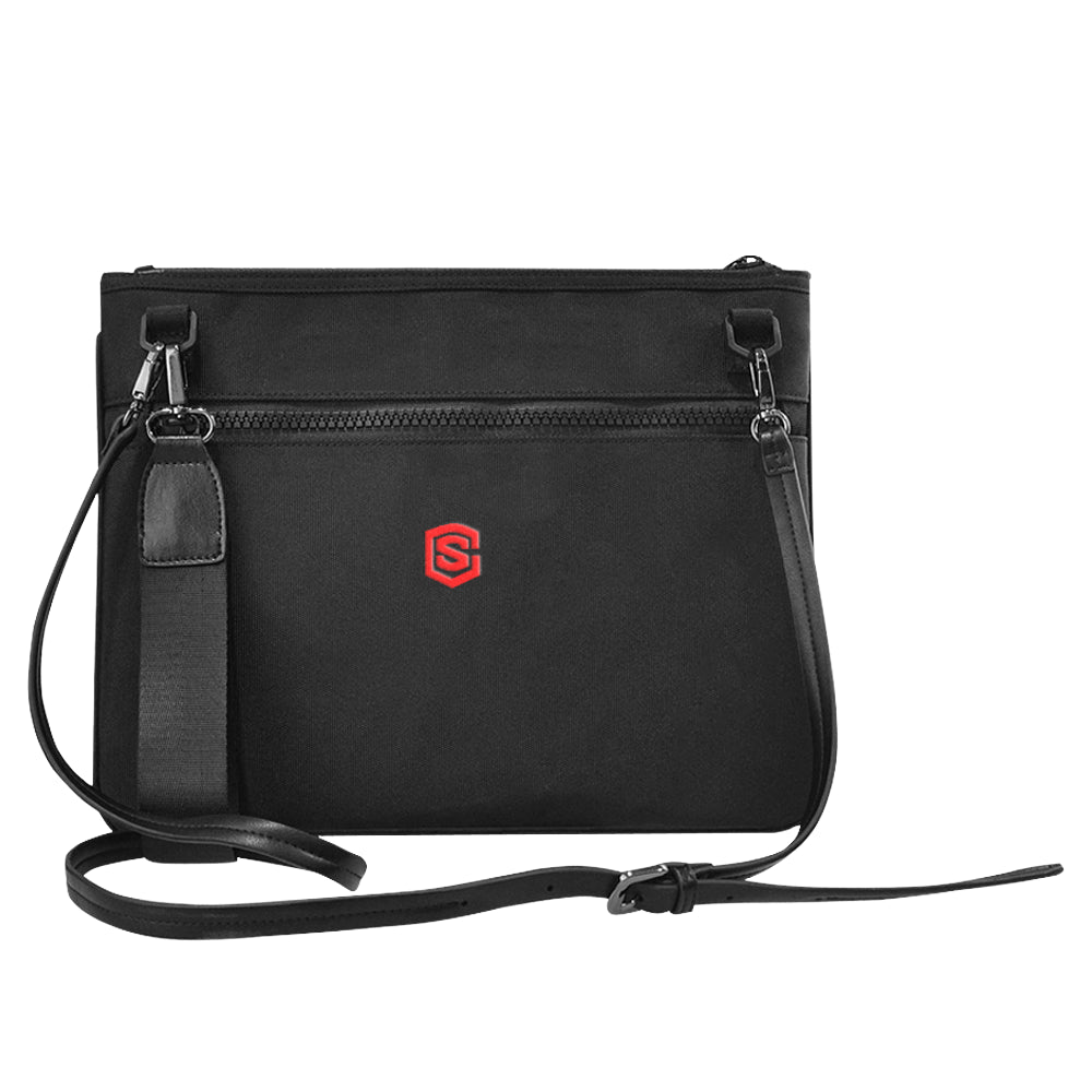 BLACK SLIM CLUTCH BAG red logo Slim Clutch Bag (Model 1668)