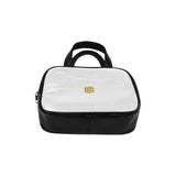 WHITE LEATHER TOP HANDLE HANDBAG gold logo Leather Top Handle Handbag (Model 1662)