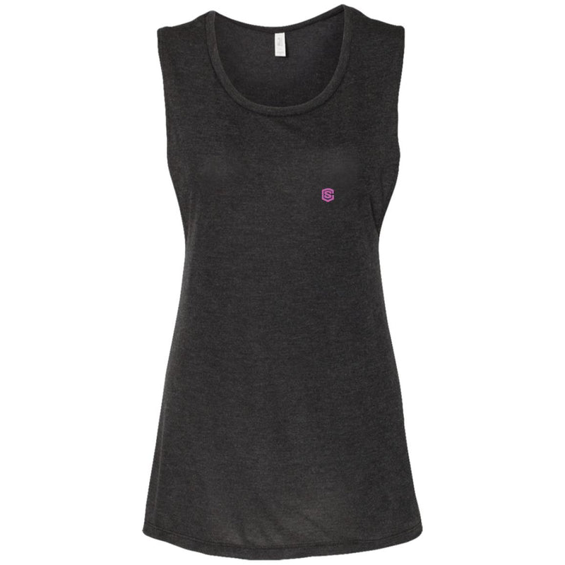 Illustrator Pink Logo B8803 Ladies' Flowy Muscle Tank