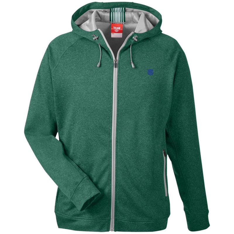 Illustrator Blue Logo TT38 Men's Heathered Performance Hooded Jacket