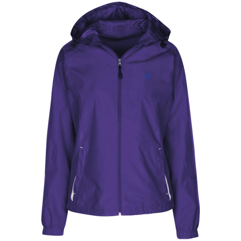 Illustrator Blue Logo LST76 Ladies' Jersey-Lined Hooded Windbreaker