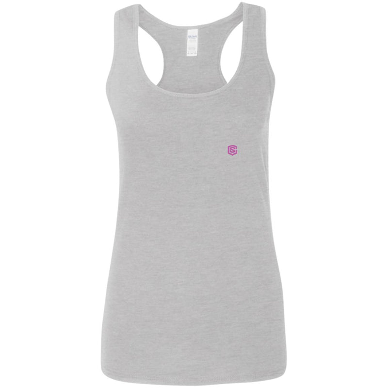 Illustrator Pink Logo G645RL Ladies' Softstyle Racerback Tank