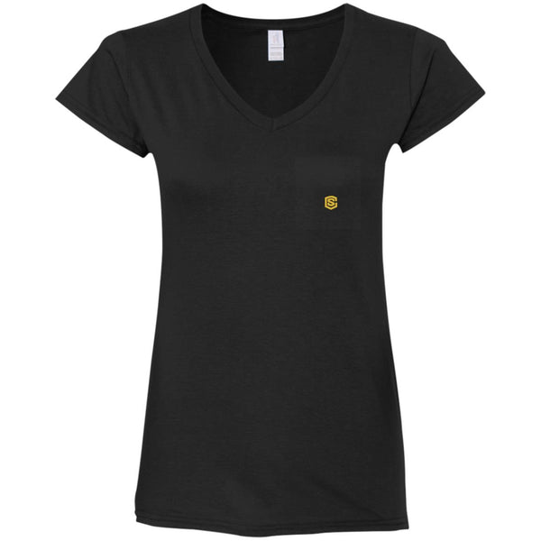 Illustrator Gold Logo G64VL Ladies' Fitted Softstyle 4.5 oz V-Neck T-Shirt