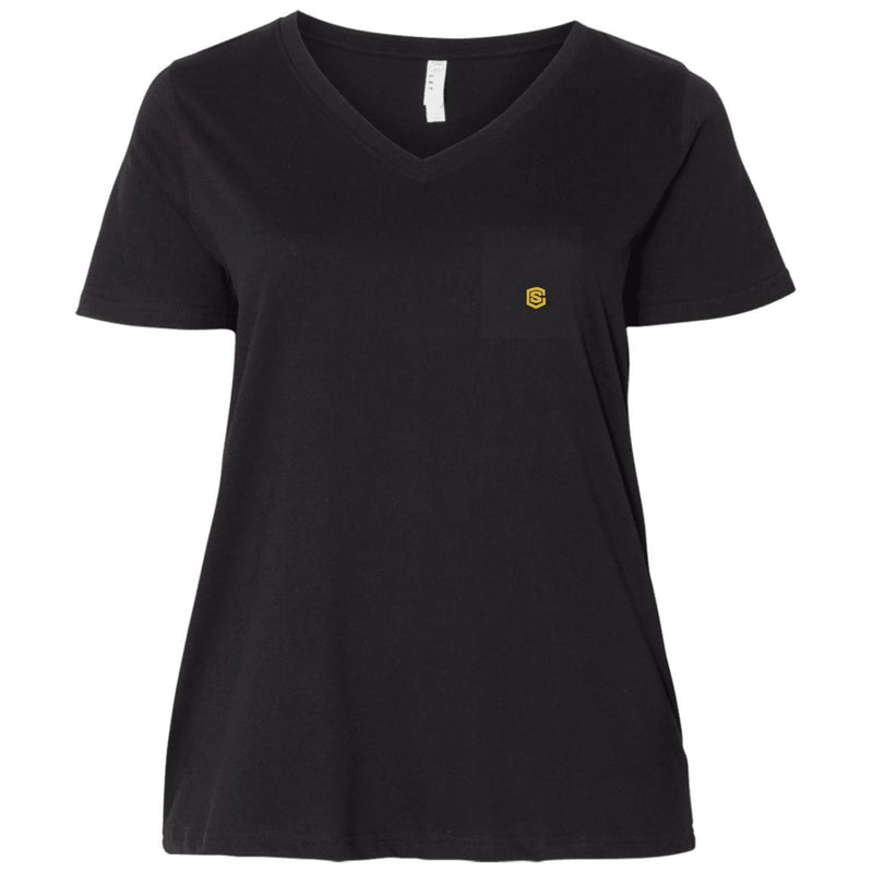 Illustrator Gold Logo 3807  Ladies' Curvy V-Neck T-Shirt