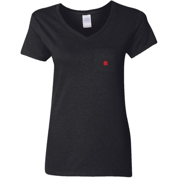 Illustrator Red Logo G500VL Ladies' 5.3 oz. V-Neck T-Shirt